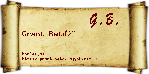 Grant Bató névjegykártya